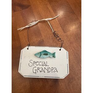 Rustic “Special Grandpa” Wooden Plaque Fishing Theme Handcrafted Ten Talents 200